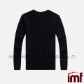 Plain Solid Color Black Mongolian Knitting Cashmere Sweater for Men